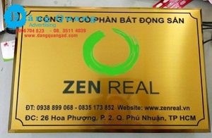 Làm bảng inox ăn mòn inox vàng xước cty Zen Phú Nhuận