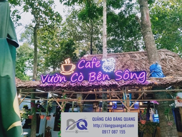 Thi công bảng hiệu led neon ngoài trời cho công ty cổ phần Vườn Cò Bên Sông tại Quận 9, Tp. Thủ Đức, Hồ Chí Minh